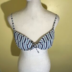 J Crew Women’s Striped Blue and White Bikini Top 32B